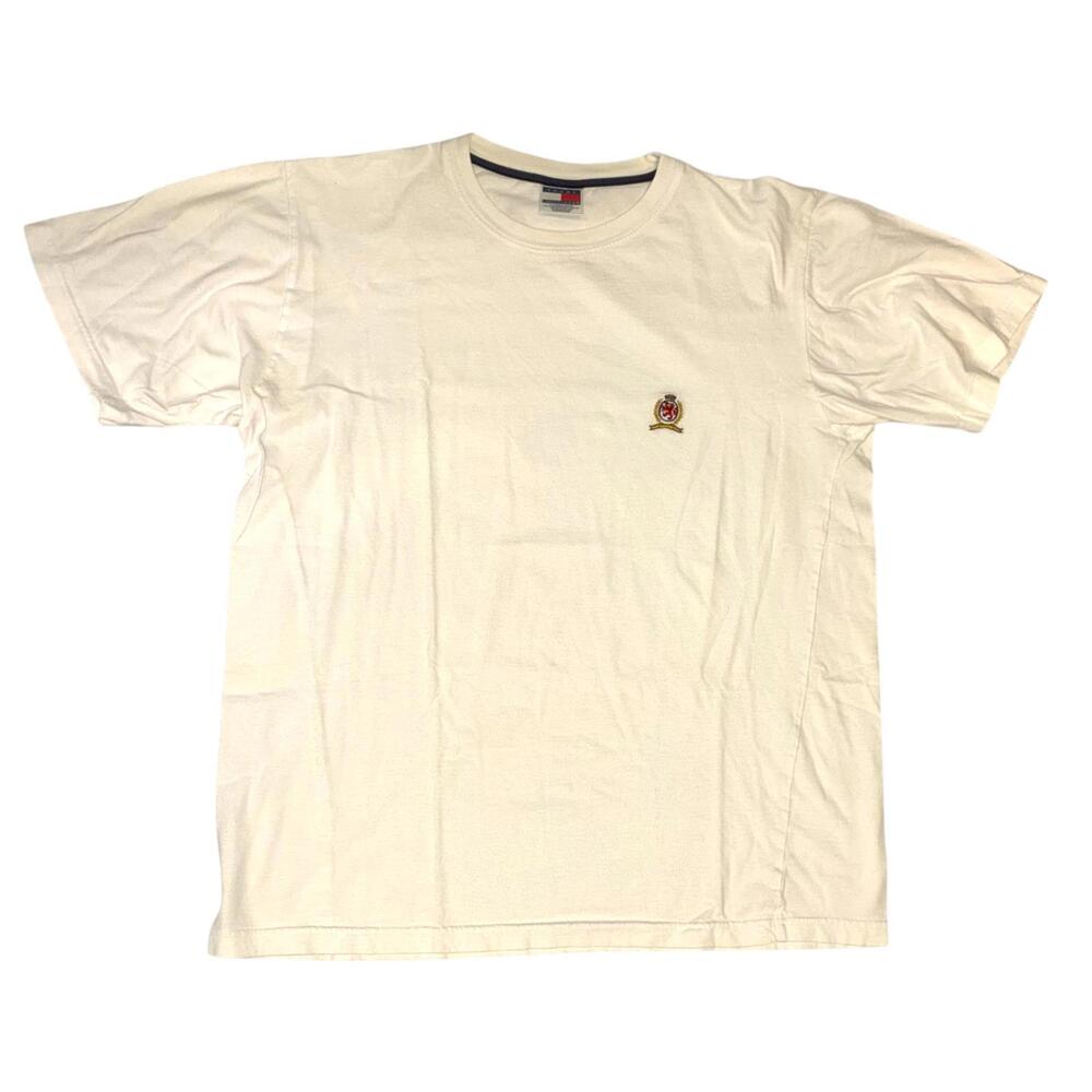 Tommy Hilfiger - White Embroidered White Vintage Y2K T-Shirt